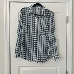 Long sleeve sheer button down top